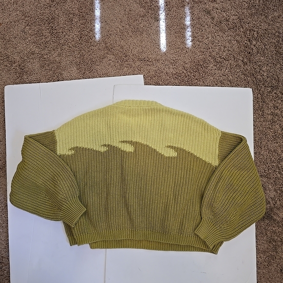 Back Beat Co Green Wave Sweater Size M/L - Picture 6 of 9